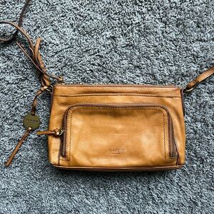 Margot New York Genuine Brown Leather Crossbody Bag